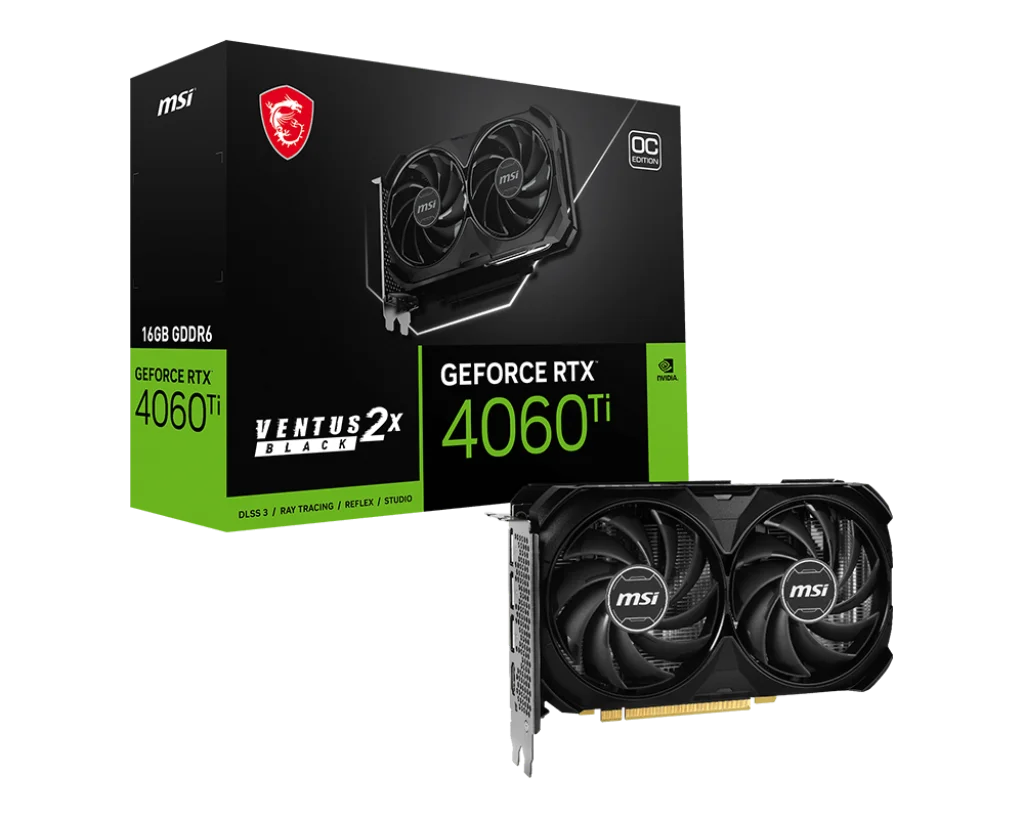 VGA MSI GeForce RTX 4060 Ti VENTUS 2X BLACK 16GB OC 7 1024 2