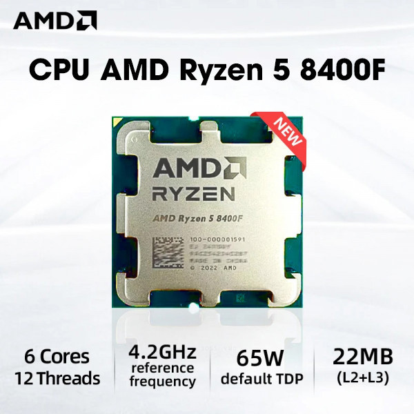 CPU AMD Ryzen 5 8400F Tray, 6 Nhân 12 Luồng, Upto 4.2 Ghz, SK AM5 3 Ryzen 5 8400F