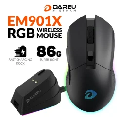 CHUỘT KHÔNG DÂY GAMING DAREU EM901X LED RGB 5 16532