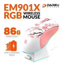 CHUỘT KHÔNG DÂY GAMING DAREU EM901X LED RGB 3 16542