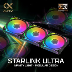 Bộ 3 Quạt tản nhiệt fan case XIGMATEK STARLINK ULTRA ARGB Đen / Trắng 9 20769
