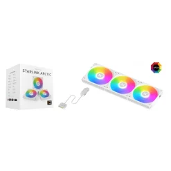 Bộ 3 Quạt tản nhiệt fan case XIGMATEK STARLINK ARGB, MODULAR DESIGN Đen / Trắng 3 21540