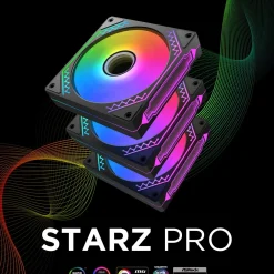 Bộ 3 quạt tản nhiệt fan case Xigmatek STARZ Pro M20A Đen / Trắng ARGB 4 21791