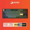 Bàn phím cơ DareU EK87 Pro | Black Golden | Cloud switch | Triple Mode