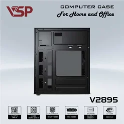 Vỏ Case văn phòng VSP V2895 | M-ATX/I-ATX 6 710 v2892 black 4 1