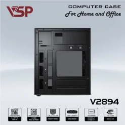 Vỏ Case Văn Phòng VSP V2894 M-ATX/I-ATX 6 710 vsp case v2894 4