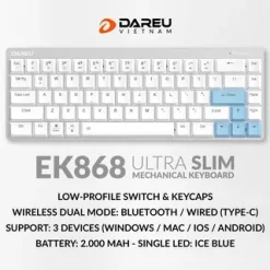 BÀN PHÍM CƠ BLUETOOH DAREU EK868 LOW PROFILE 5 8d736bd04fe66f38e1d3d6c25ce51f19 tn