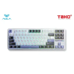 BÀN PHÍM CƠ GAMING AULA F87 3 MODE Grey Wood Switch 9 a 56