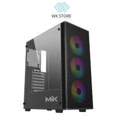 Vỏ Case máy tính MIK AION 3FA Black / White ATX Kèm 3 Fan ARGB Sync
