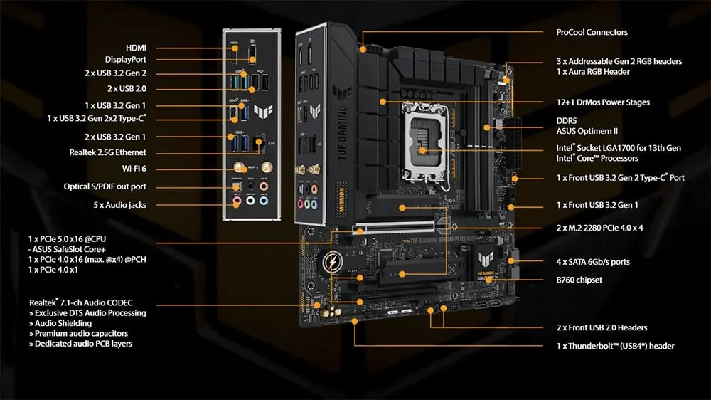 asus tuf b760m plus motherboard