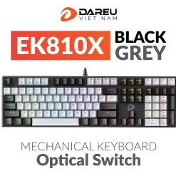 BÀN PHÍM QUANG CƠ DAREU EK810X (Kháng Nước, Optical switch, MULTI LED) 5 ban phim co dare u ek810x black grey 1