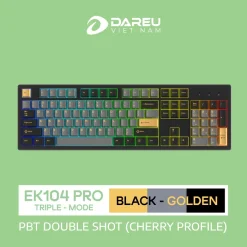 Bàn Phím Cơ Không Dây DAREU EK104 PRO - BLACK GOLDEN 3 ek1040000 rgb 3