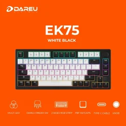 Bàn phím cơ Gaming DAREU EK75 WHITE BLACK PBT Double Shot 3 ek75rgb 74c556bf13f44f8b81507f9b