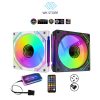 Bộ quạt tản nhiệt, fan case COOLMOON F3 Led vô cực ARGB Black / White + hub và remote 2 Bộ quạt tản nhiệt, fan case COOLMOON F3 Led vô cực ARGB Black / White + hub và remote