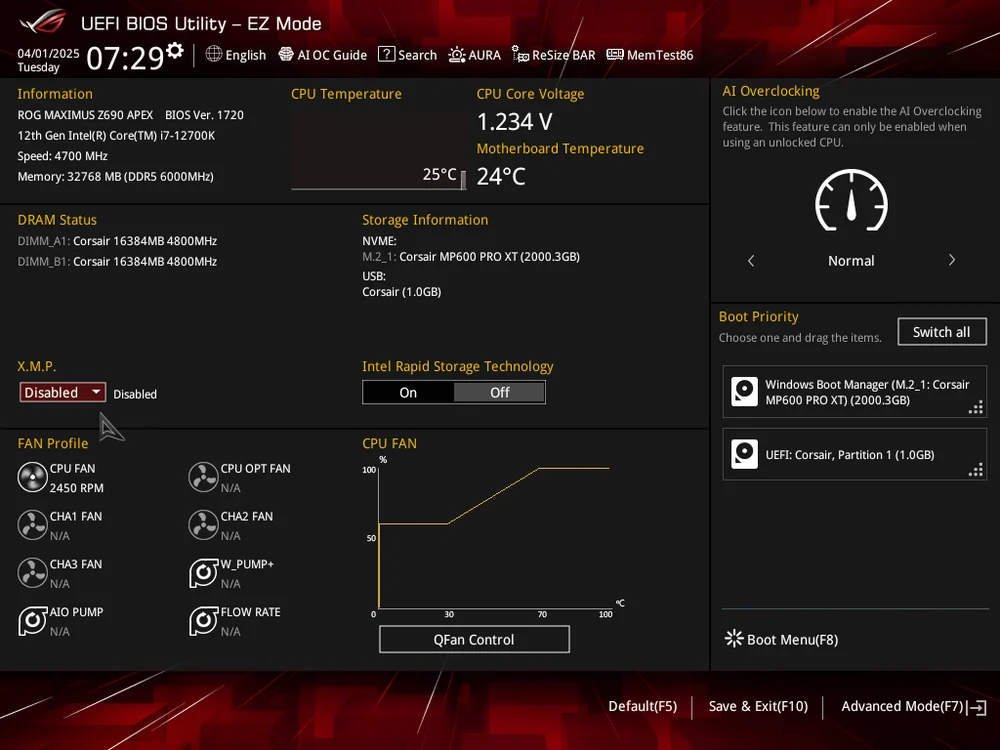 Kích hoạt Intel XMP 3.0 hoặc AMD EXPO trong BIOS