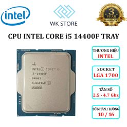 CPU Intel Core i5 14400F Tray, 10 Nhân 16 Luồng / 20MB / LGA 1700, Mới BH 36T